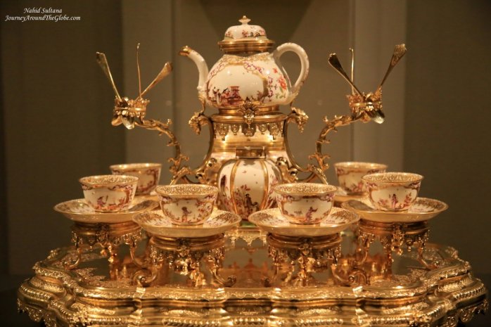 A royal pottery collection inside Rijksmuseum in Amsterdam, The Netherlands