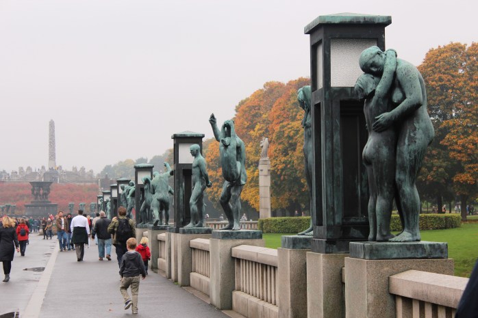 A row of sculptures by Gustav Vigeland