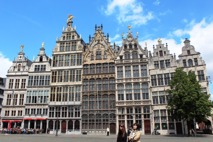 The guild houses in Grote Markt of Antwerp, Belgium