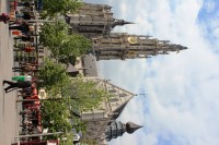 Groenplaats with Cathedral of Our Lady in the back in Antwerp, Belgium