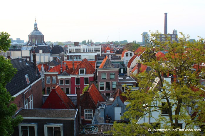 Overview of old town Leiden from Burcht