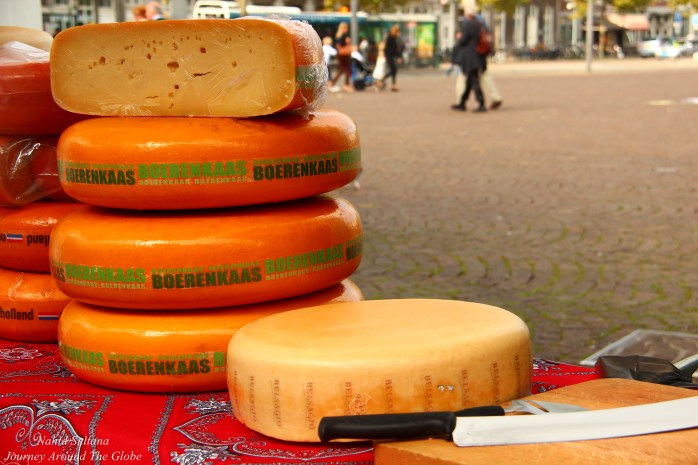 Cheese vendor in Markt near Town hall in Maastricht, The Netherlands