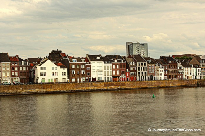 City of Maastricht by River Maas in The Netherlands