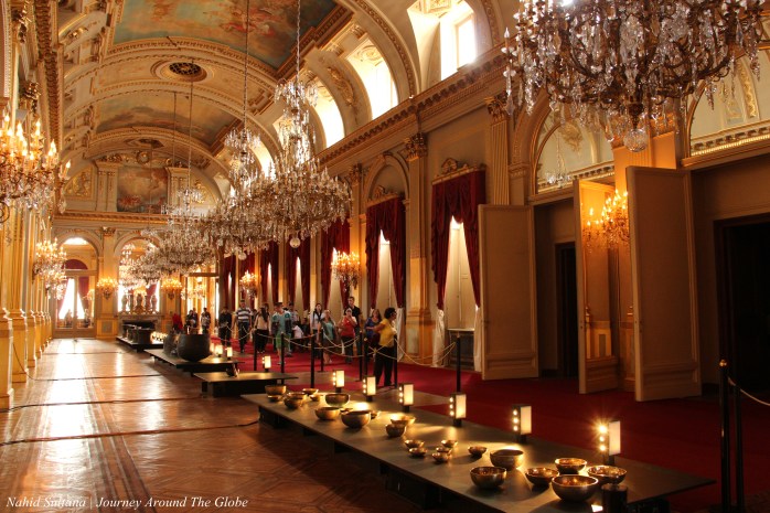 One of the big halls of Royal Palace of Brussels in Belgium
