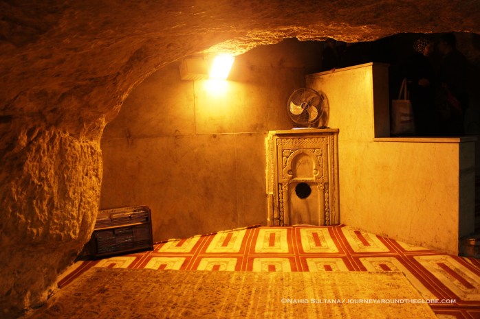 The natural cave right underneath Dome of the Rock on Temple Mount, Old Jerusalem