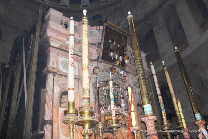 The focal point of Holy Sepulcher and Christendom's most sacred place - the site of Jesus' burial and Resurrection, Old Jerusalem