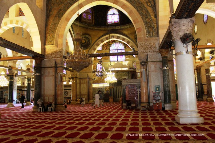 Inside Al-Aqsa Mosque on Temple Mount, Old Jerusalem