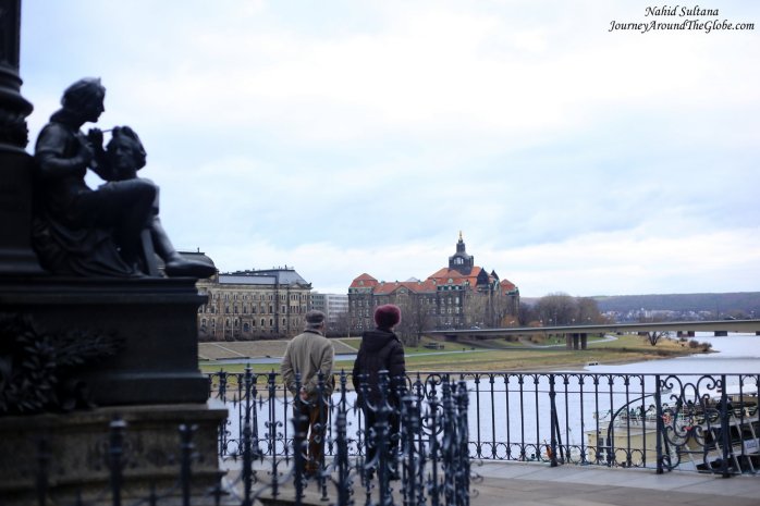 From the pedestrian terrace in Schlossplatz, Dresden
