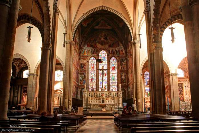 Main altar of Basilica Santa Maria Novello in Florence, Italy