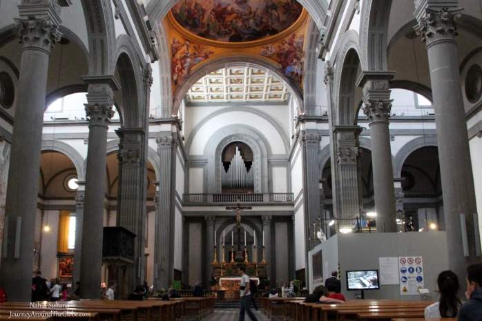 Inside Basilica de San Lorenzo in Florence, Italy
