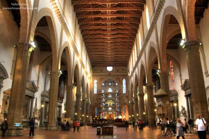 Inside Santa Croce in Florence, Italy
