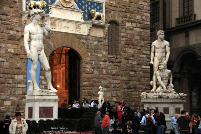 Entrance of Palazzo Vecchio  in Florence, Italy