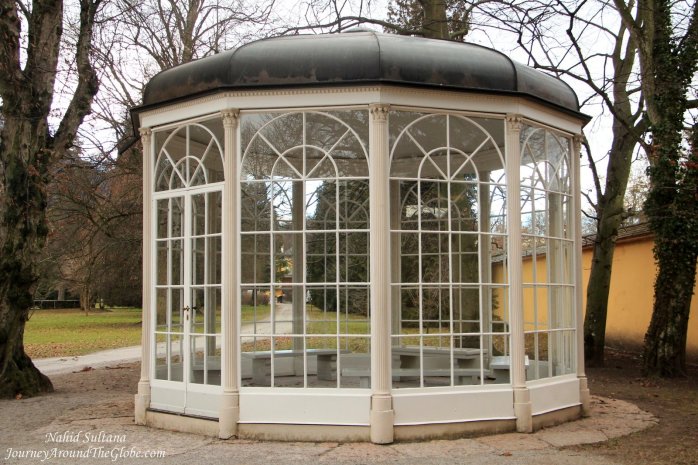 The famous gazebo from the movie "Sound of Music" where the song "I am 16, going on 17" was shot, in Schloss Hellbrunn, Salzburg, Austria