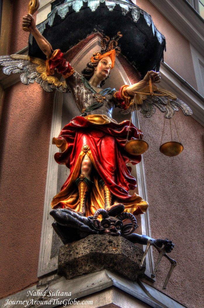 Building art in the old town of Salzburg