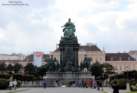 Statue of Maria Theresa, a powerful Austro-Hungarian Queen, in Maria-Theresa Platz 