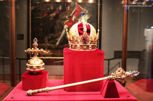 Royal Crown and scepter in Treasure Museum of Vienna, Austria