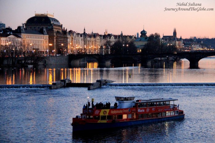 River Vltava and the city of Prague from Charles Bridge