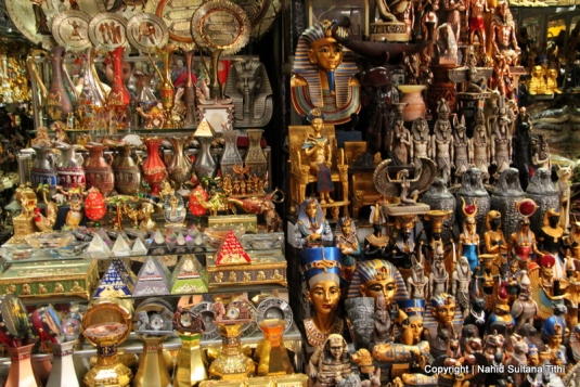 Some souvenirs in Khan El-Khalili Bazar in Cairo, Egypt