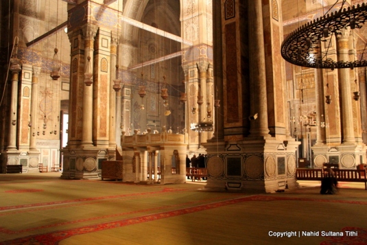 Prayer hall of Rifaii Mosque in Egypt, final resting place of Egypt's last king, King Farouq