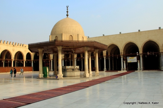 Courtyard of Amr Ibn Al-As Mosque, the oldest mosque in Egypt from 642 AD