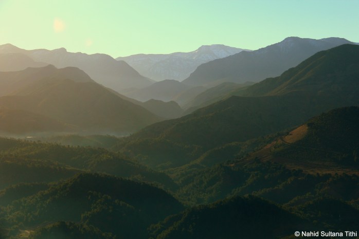 Layers of Atlas Mountains on our way to Ouarzazate, Morocco