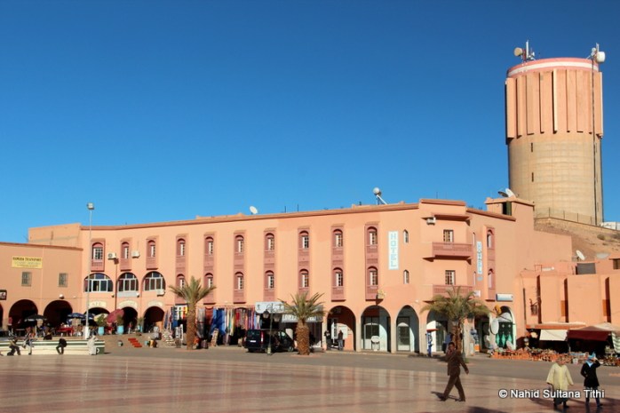 The main square or center of Ouarzazate, Morocco