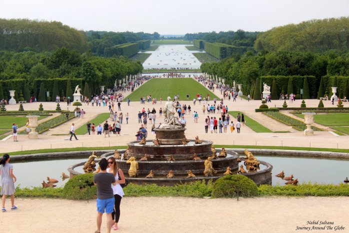 An overview of Versailles Garden in France