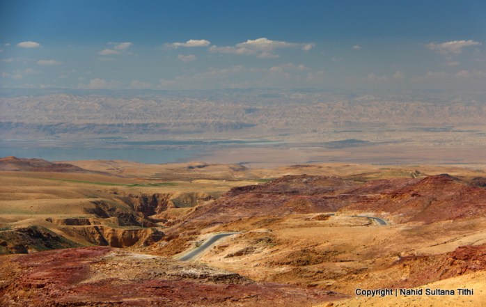 View of "Promised Land" - Jericho, Jerusalem, and Dead Sea from Mt. Nebo, Jordan