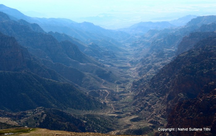 View from Dana and its adjacent valley in Jordan
