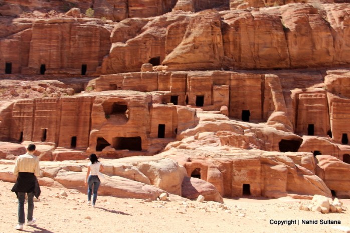 Hundreds of caves and tombs of Nabataean Kingdom in Petra, Jordan
