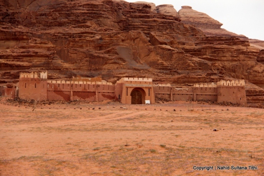 Castle that was built for the movie "Lawrence of Arabia" in 1962 in Wadi Rum, Jordan