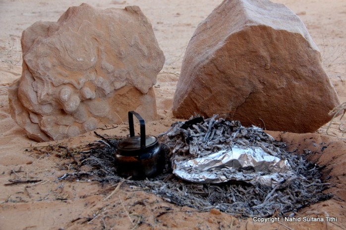 Lunch is cooking on hot sand and ashes