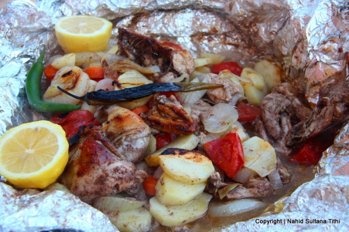Our lunch in Wadi Rum, called Madfouna