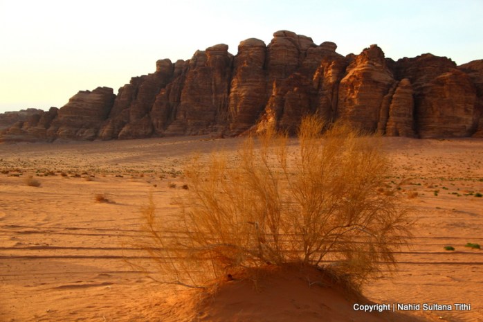 This amazing columns of rock is known as Seven Pillars of Wisdom in Wadi Rum, Jordan