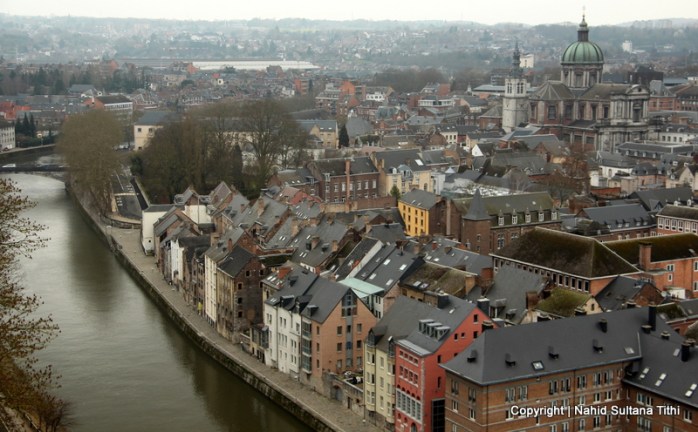View of Namur from the citadel in Belgium