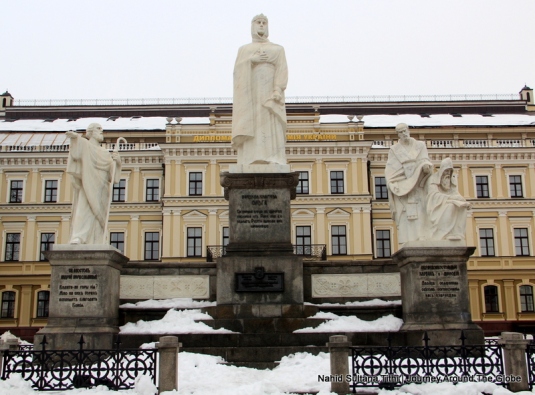 Statue of Princess Olga in front of St. Michael's Monastery in Kiev, Ukraine