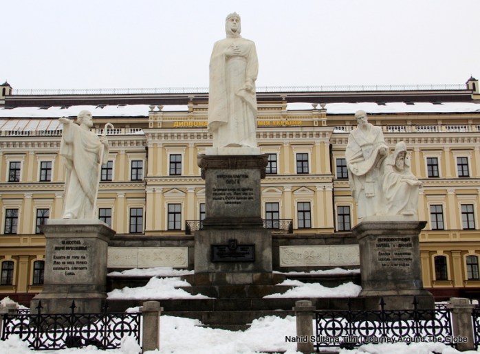 Statue of Princess Olga in front of St. Michael's Monastery in Kiev, Ukraine
