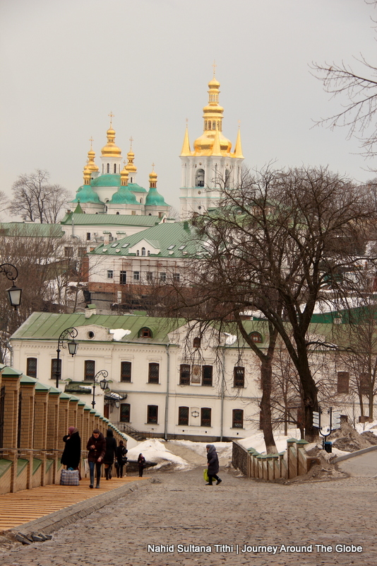 Walking around Lavra Monastery in Kiev, Ukraine