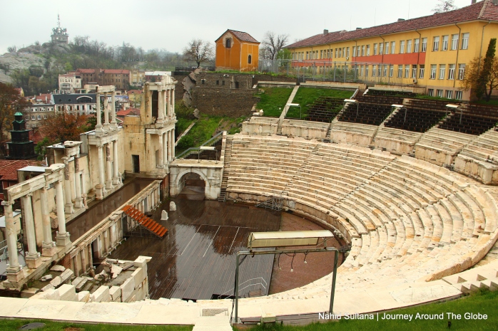 Roman amphitheater from the 1st century in Plovdiv, Bulgaria