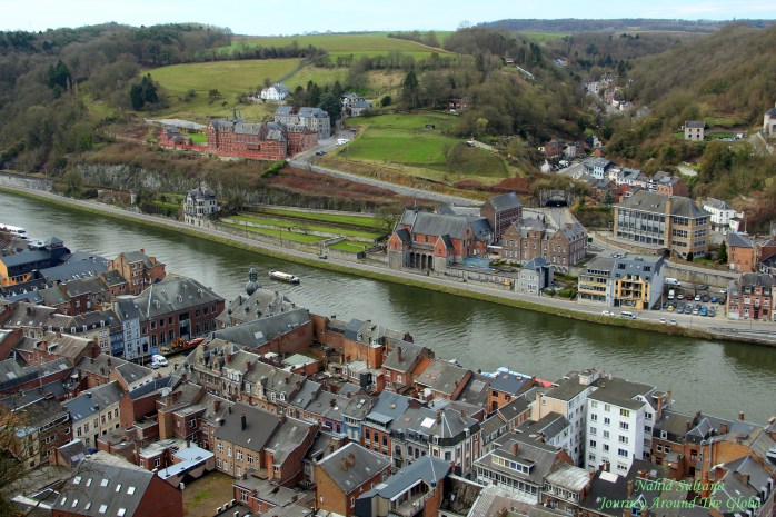 River Meuse and City of Dinant from the citadel in Belgium
