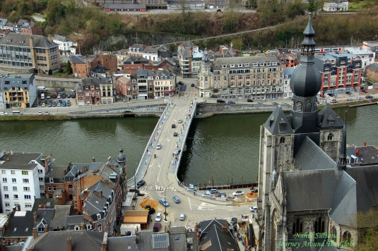 Breathtaking view of the city and river from Dinant Citadel in Belgium