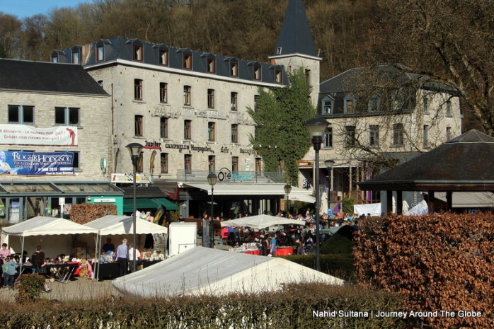 Looking over city center of Durbuy, Belgium