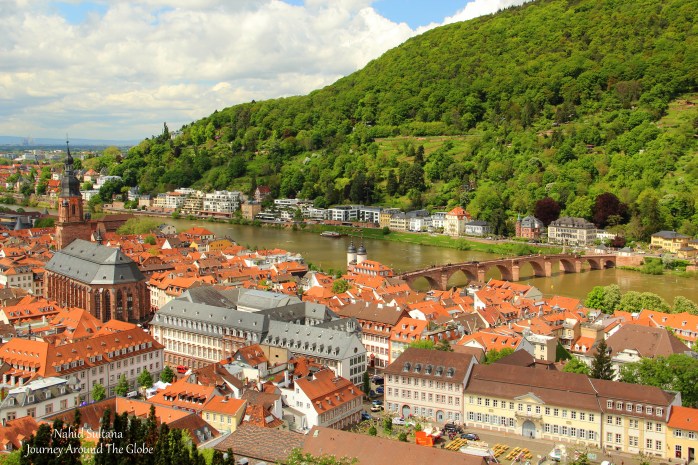 View from the hill of Heidelberg Castle in Germany
