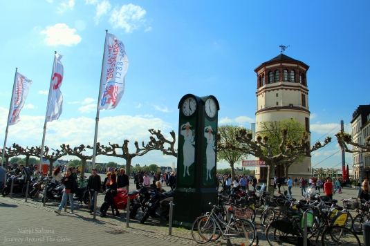 Castle Tower or Schlossturm in Burgplatz of Dusseldorf, Germany
