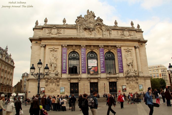 Opera house in Place du Theatre in Lille, France