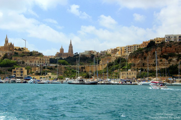 That's Gozo from our boat, heading towards Comino in Malta