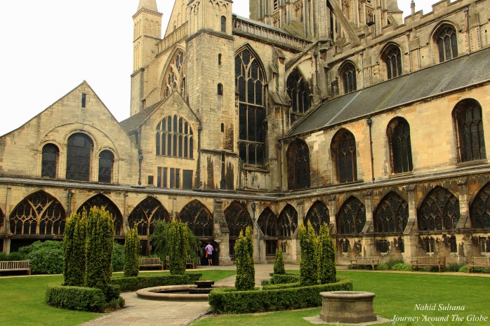 Cloister of Gloucester Cathedral in England