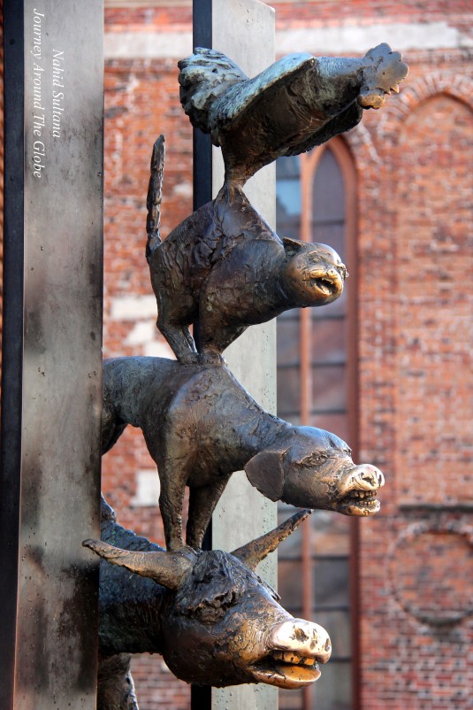 Bremen Musicians at the back of St. Peter's Church of Riga