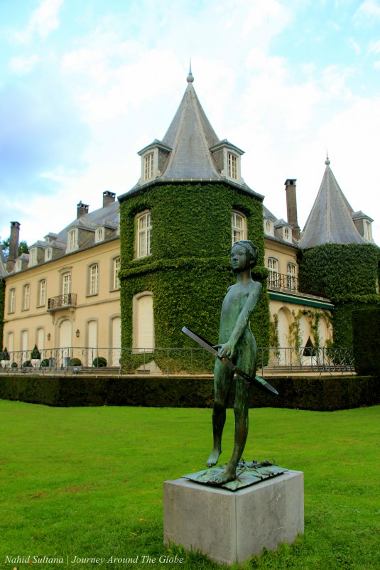 Close-up La Hulpe Castle in Wallonia of Belgium