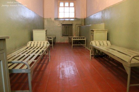 A prisoner's cell in the basement of KGB Museum in Vilnius, Lithuania